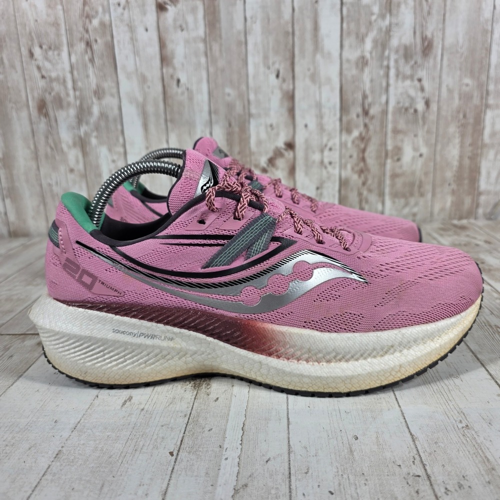 Saucony Triumph 20 Womens Pink Silver Running Shoes S10759-25 Size 9.5
